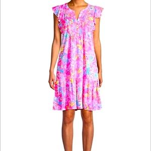 Lilly Pulitzer Golda Dress Pink Isle Shell Me Something Good XL. New With Tags